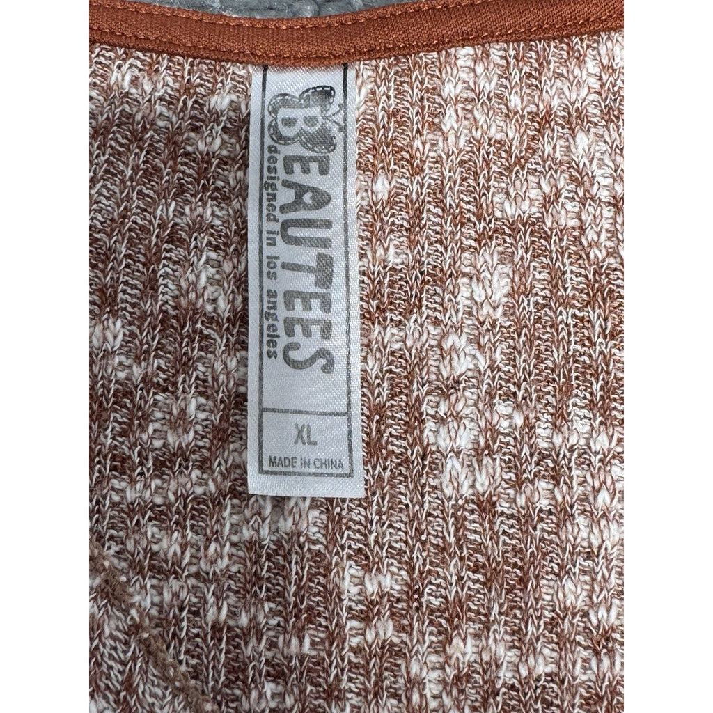 Beautees Cardigan Vest Coral Brick Girls Size X-Large Cropped Dress Boho