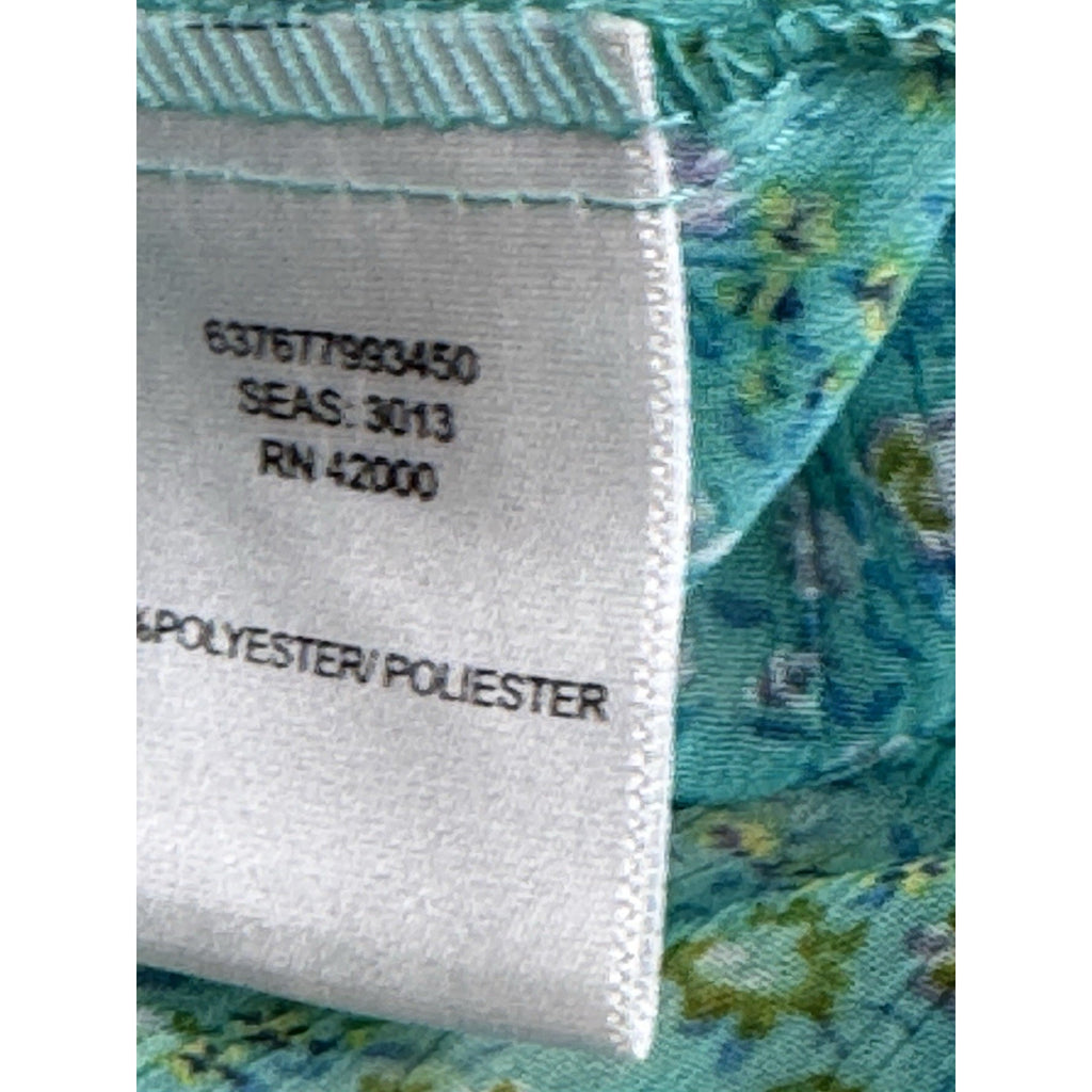 Juniors Women Bongo Sheer Floral Teal Green Racerback Tank Blouse Size XL