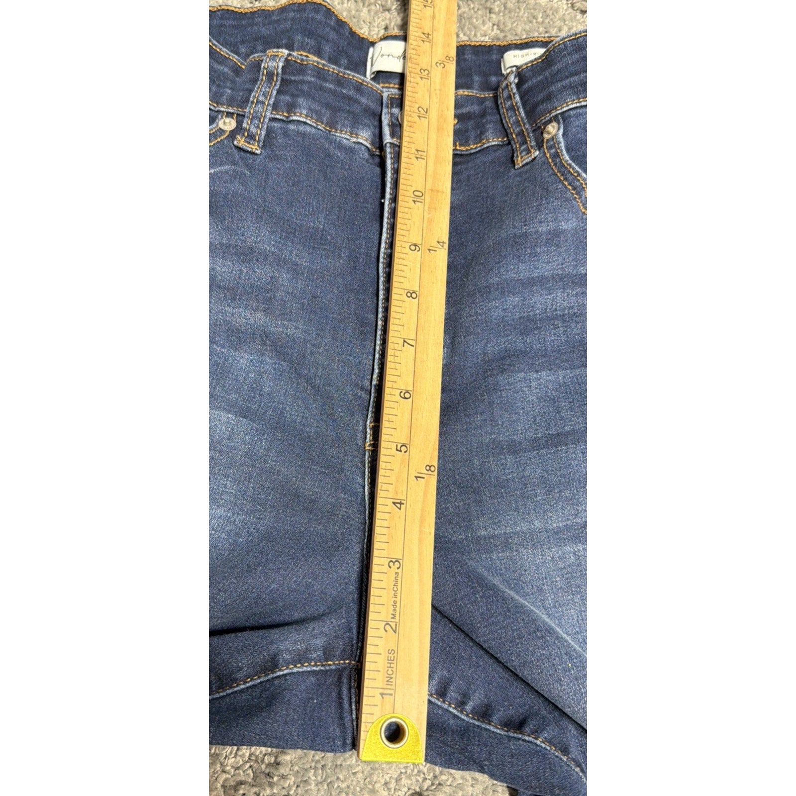 Wonderly Jeans Women's Size 12 High Rise Flare Dark Wash Denim Retro Boho Blue