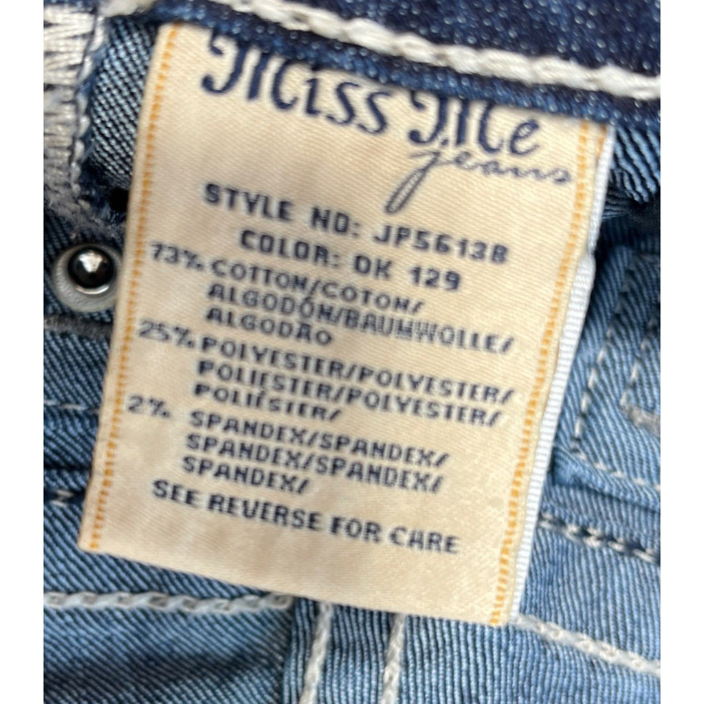 Miss Me Low Rise Boot Jeans Women 28 Blue Dark Wash Embellished Denim Bootcut