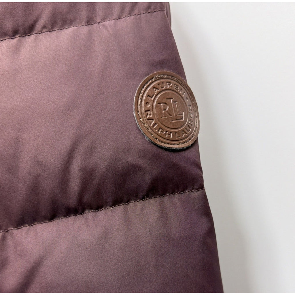 LAUREN RALPH LAUREN Black Label Down Sherpa Lined Parka Jacket Purple Women's XS
