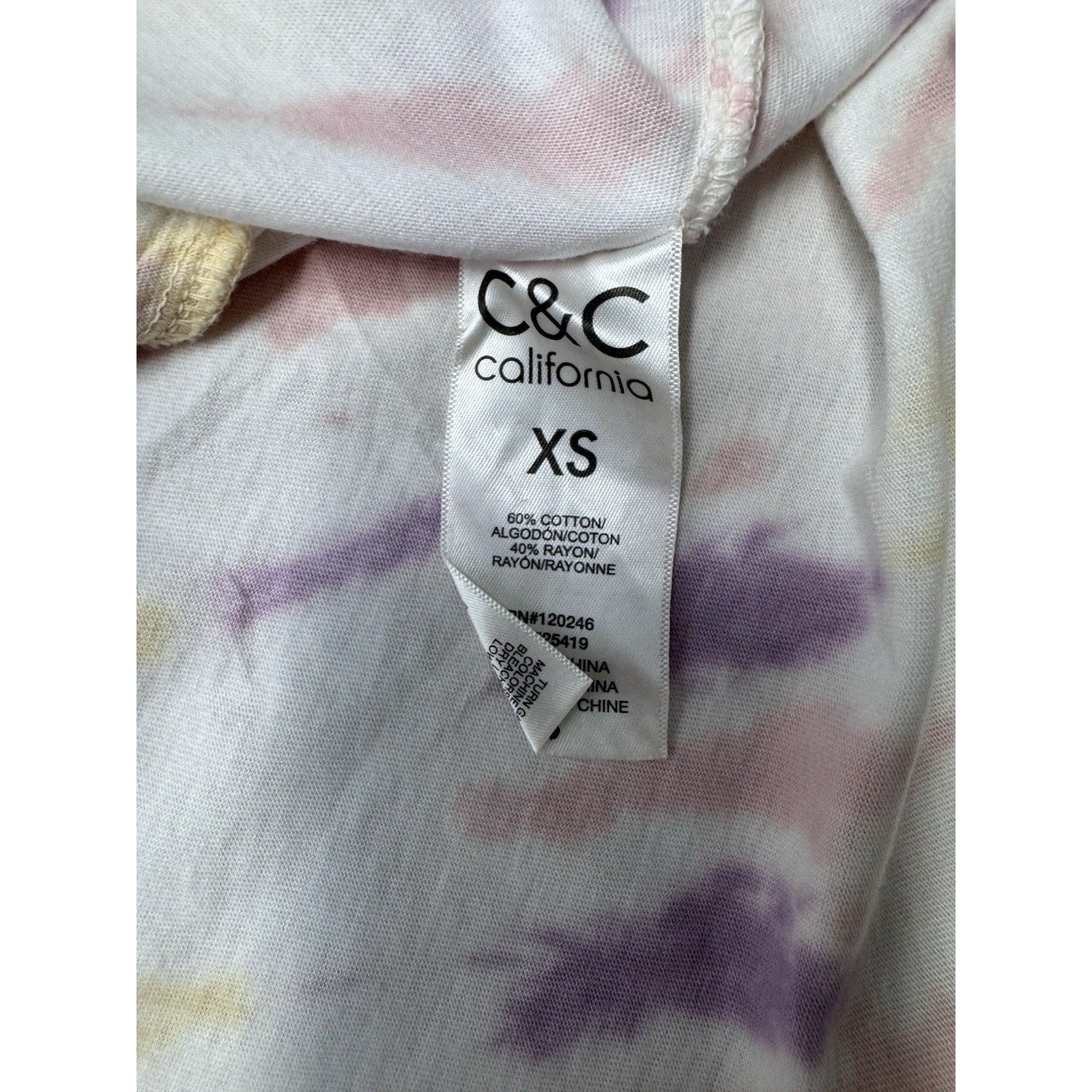 C&C California T-Shirt Dress Purple Tie Dye Jumper Tie Waist Women’s Size Small