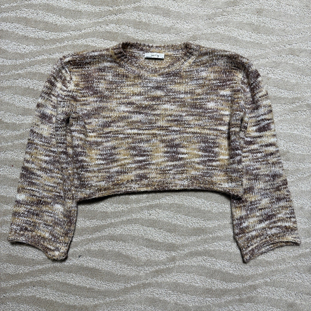 Sadie & Sage Knit Multicolor Oversized Cropped Sweater Size XS