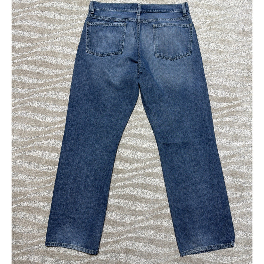 Apt. 9 Straight Fit Jeans Mens 34x32 Blue Medium Wash Denim Pants Workwear