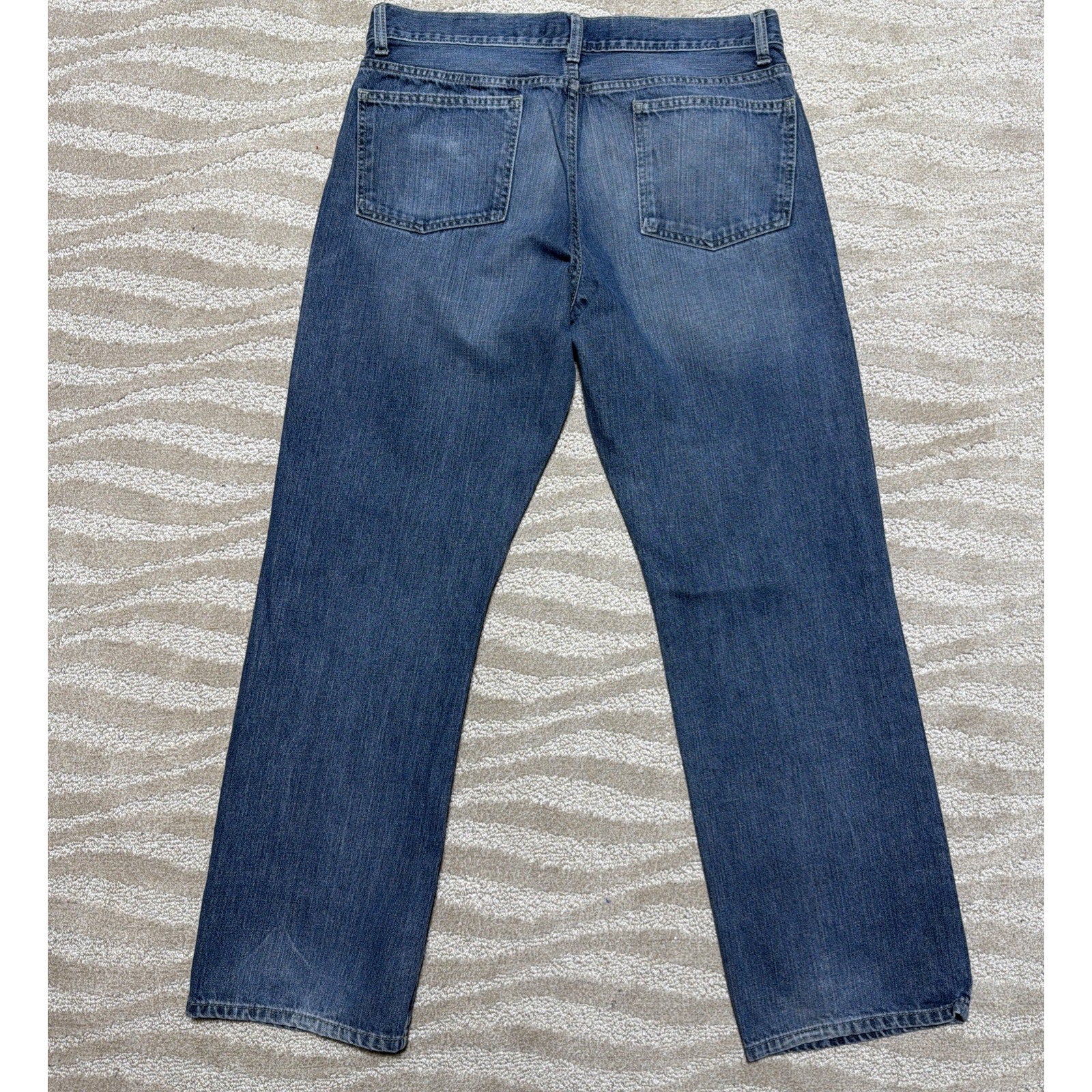 Apt. 9 Straight Fit Jeans Mens 34x32 Blue Medium Wash Denim Pants Workwear