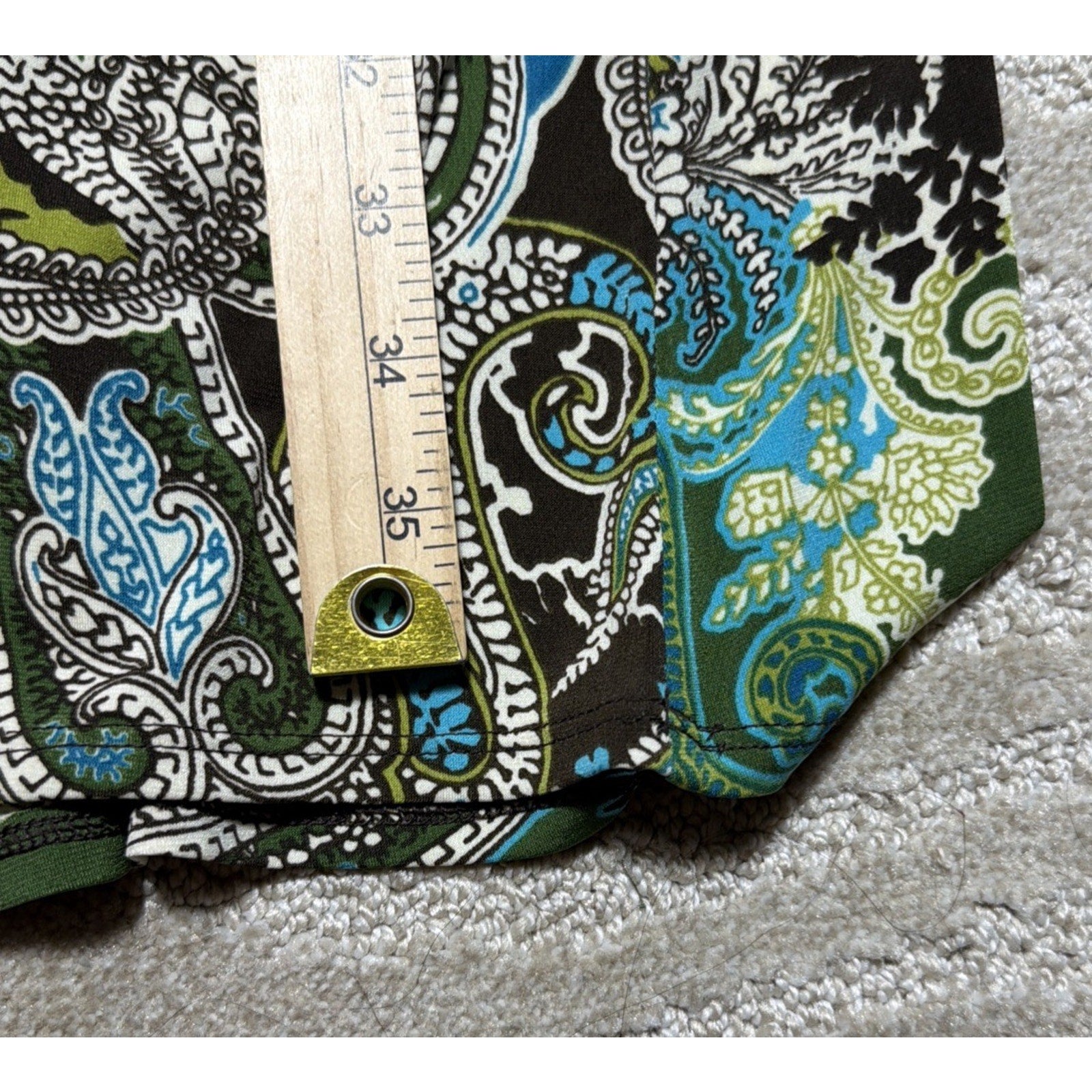 New Apt.9 Womens Green Blue Brown Paisley Stretch Swing Dress Petite XL NWT