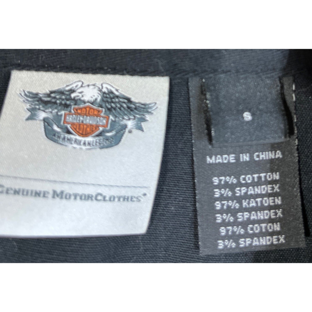 Harley Davidson Studded Rhinestones Denim Vest Size S Full Zip Front