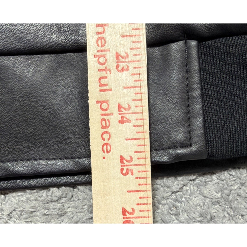 AC Luxury Collection Jacket Women Med Black Faux Leather Full Zip Made In Italy