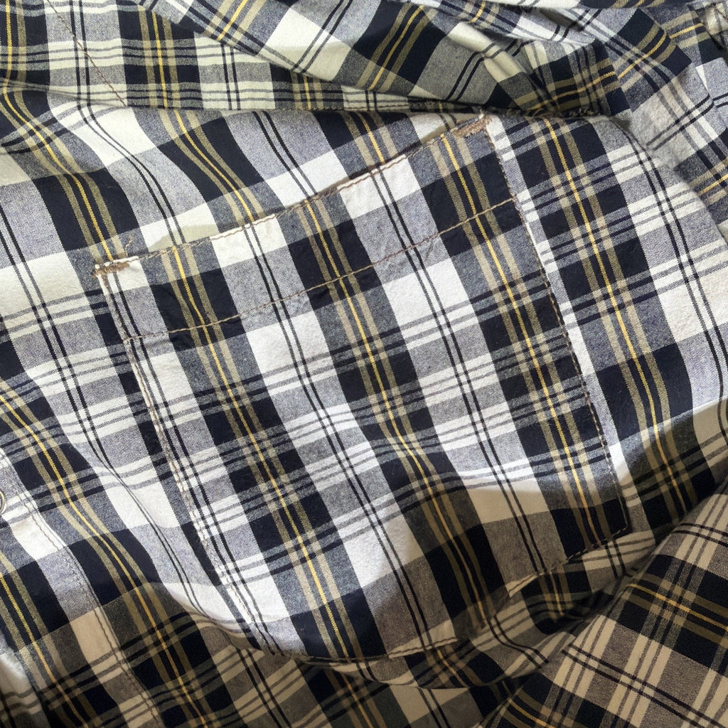 LRG Lifted Research Group Mens XL Plaid Pearl Snap Shirt Y2K Inside Pocket