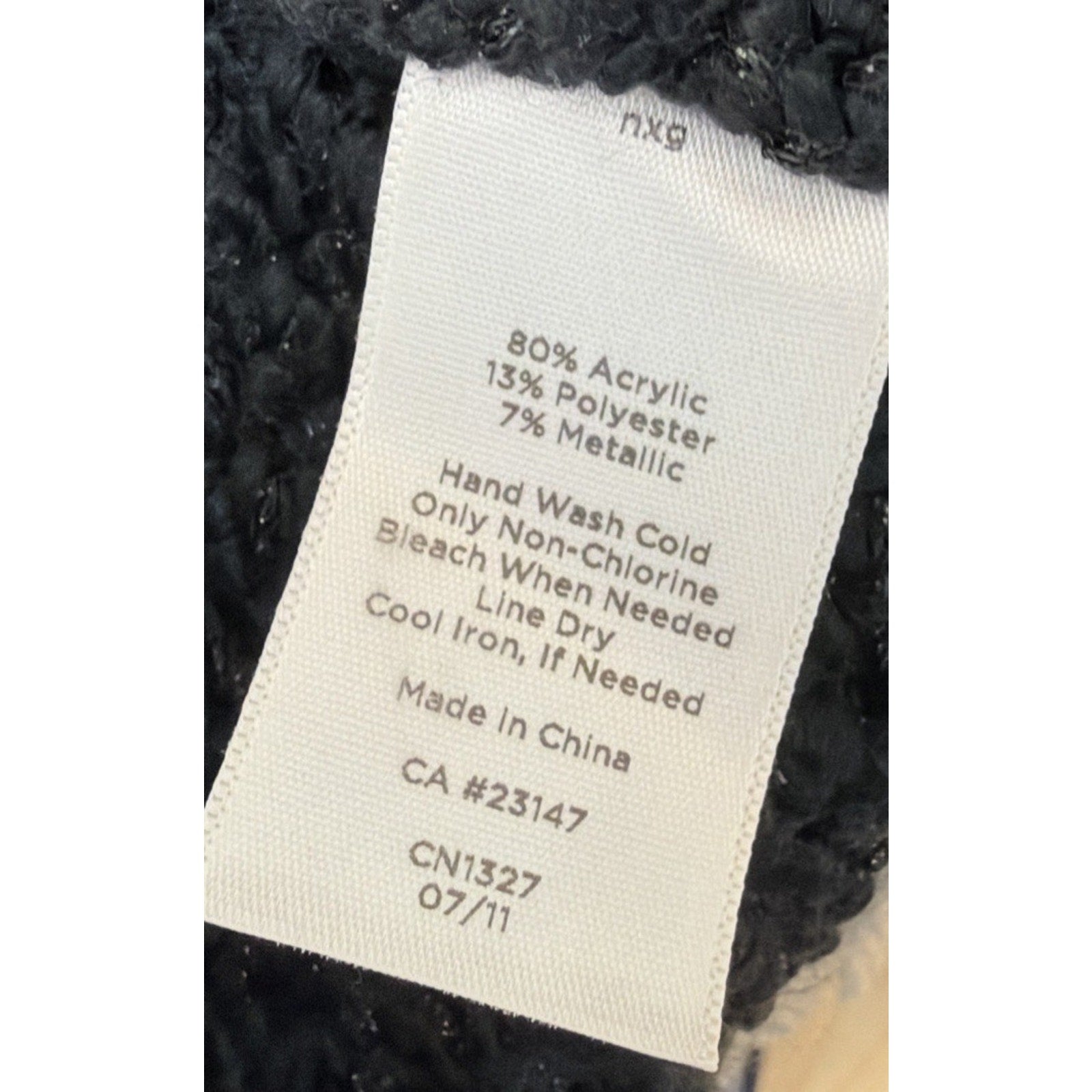 Talbots Chunky Knit Open Front Black Metallic Shimmer Cardigan Sweater Size S/M