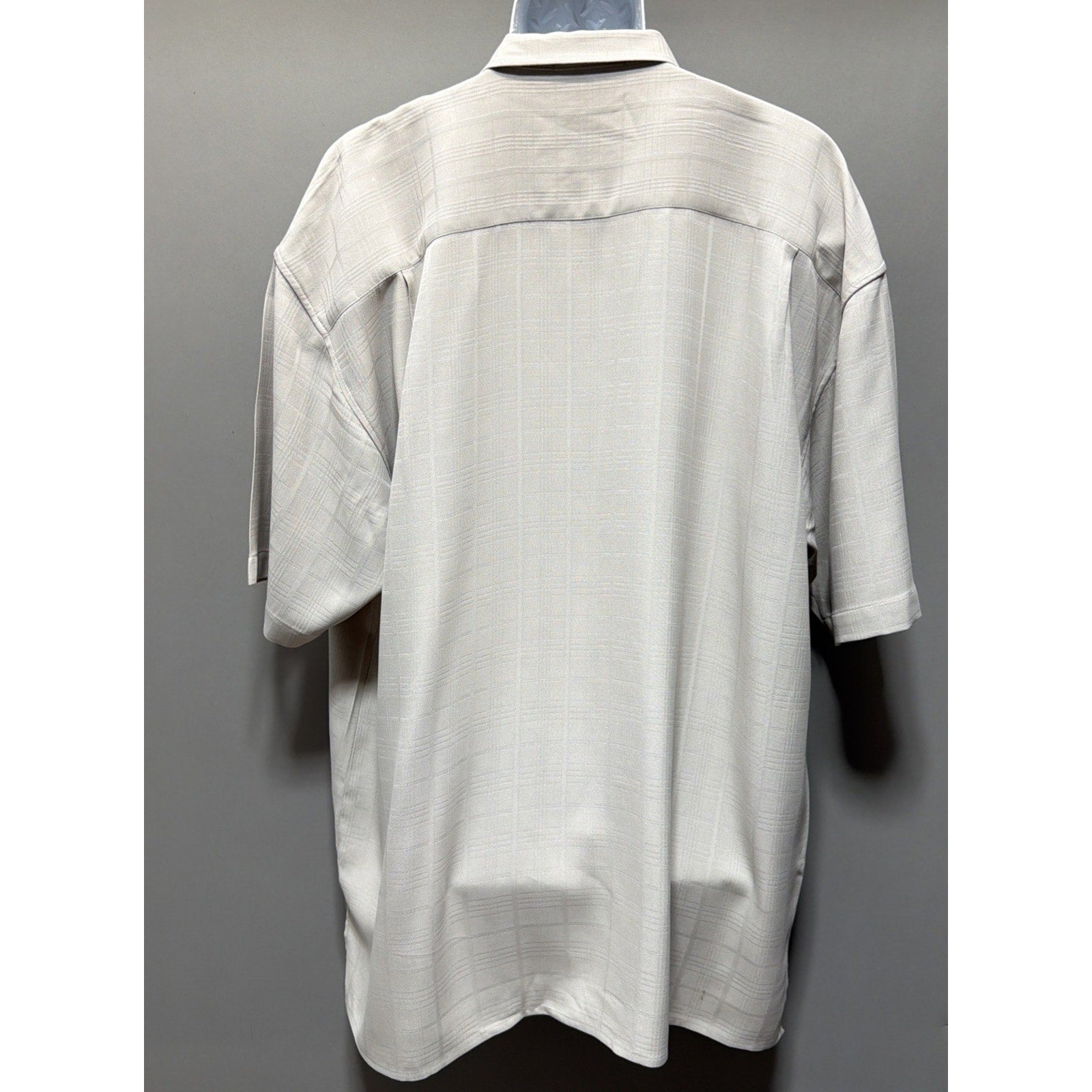 TULLIANO Men 100% silk Sand Short sleeve Luxury Camp shirt Size XXL