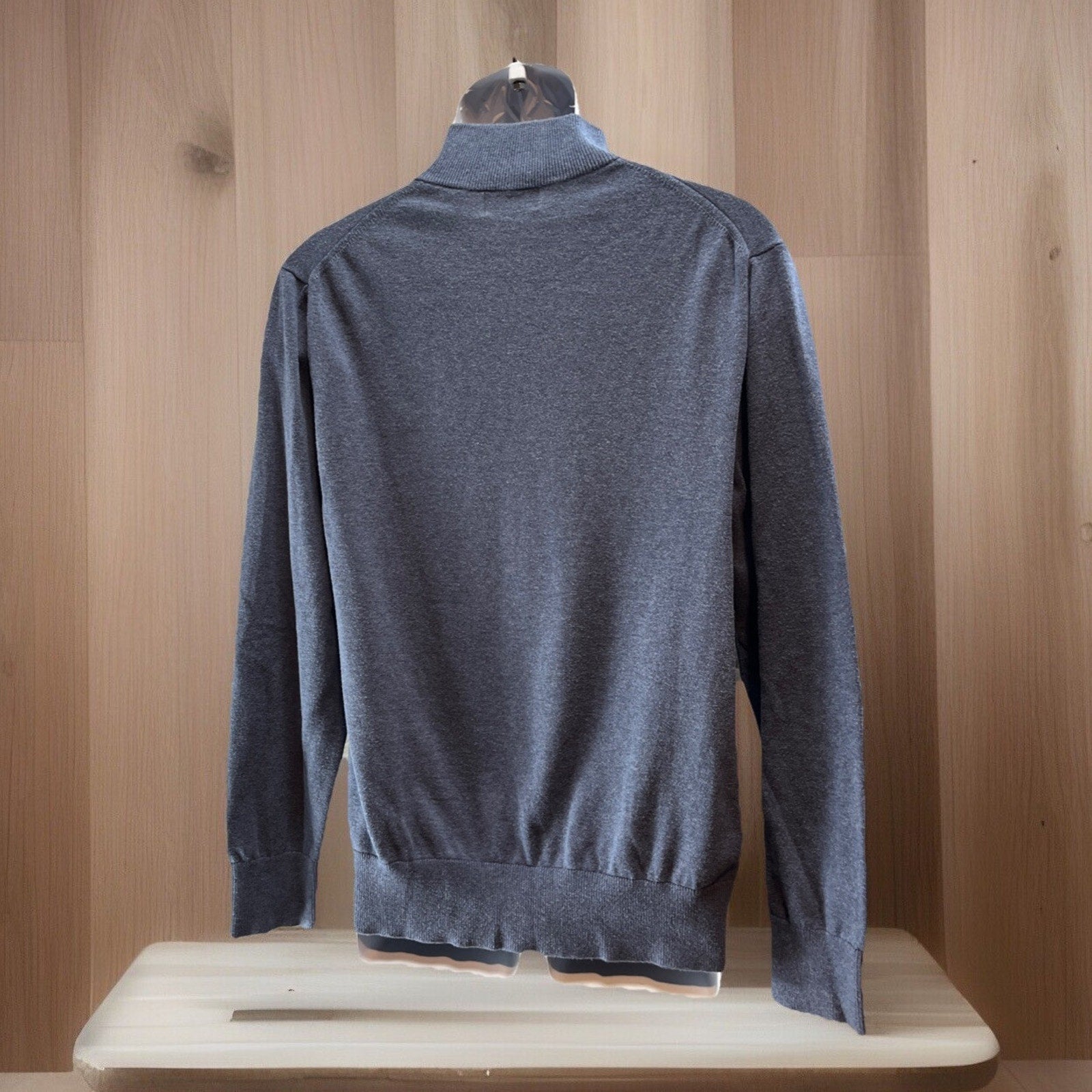 Banana Republic Men's Blue 100% Cotton 1/4 Zip Long Sleeve Shirt Size L