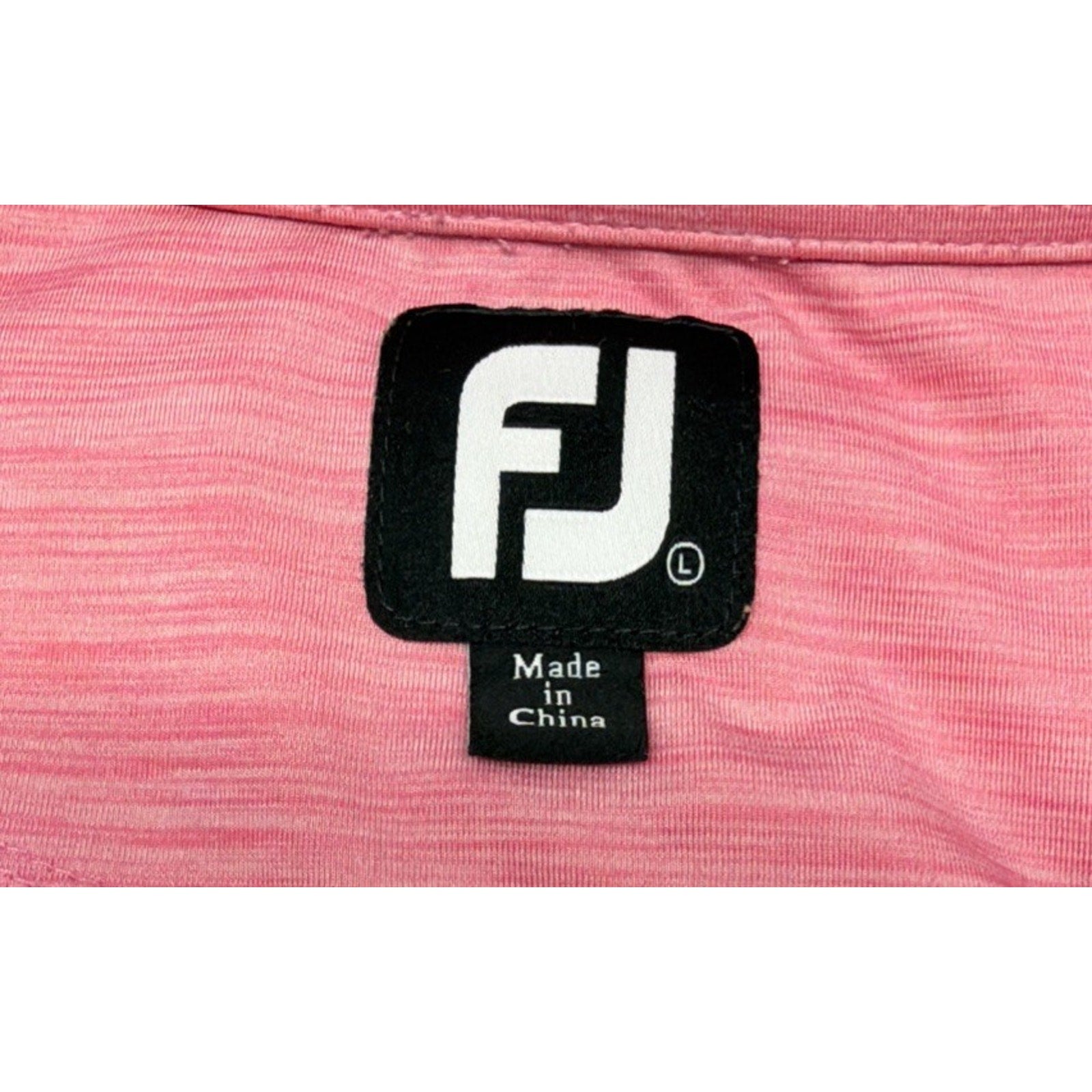 Footjoy FJ Performance Golf Polo Shirt Pink White Stripe Men’s Size L Flaw