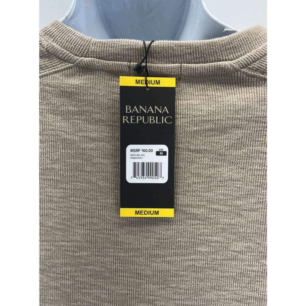 Banana Republic Men's Double Knit Long Sleeve Crewneck Shirt Medium