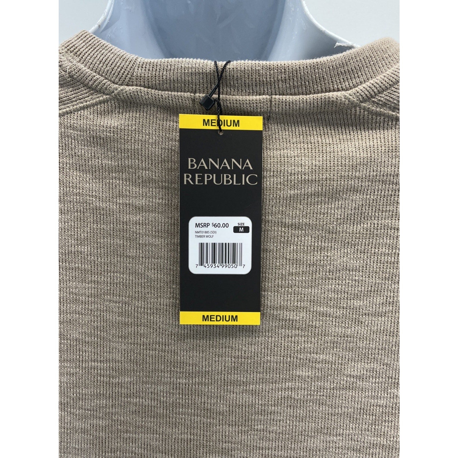 Banana Republic Men's Double Knit Long Sleeve Crewneck Shirt Medium