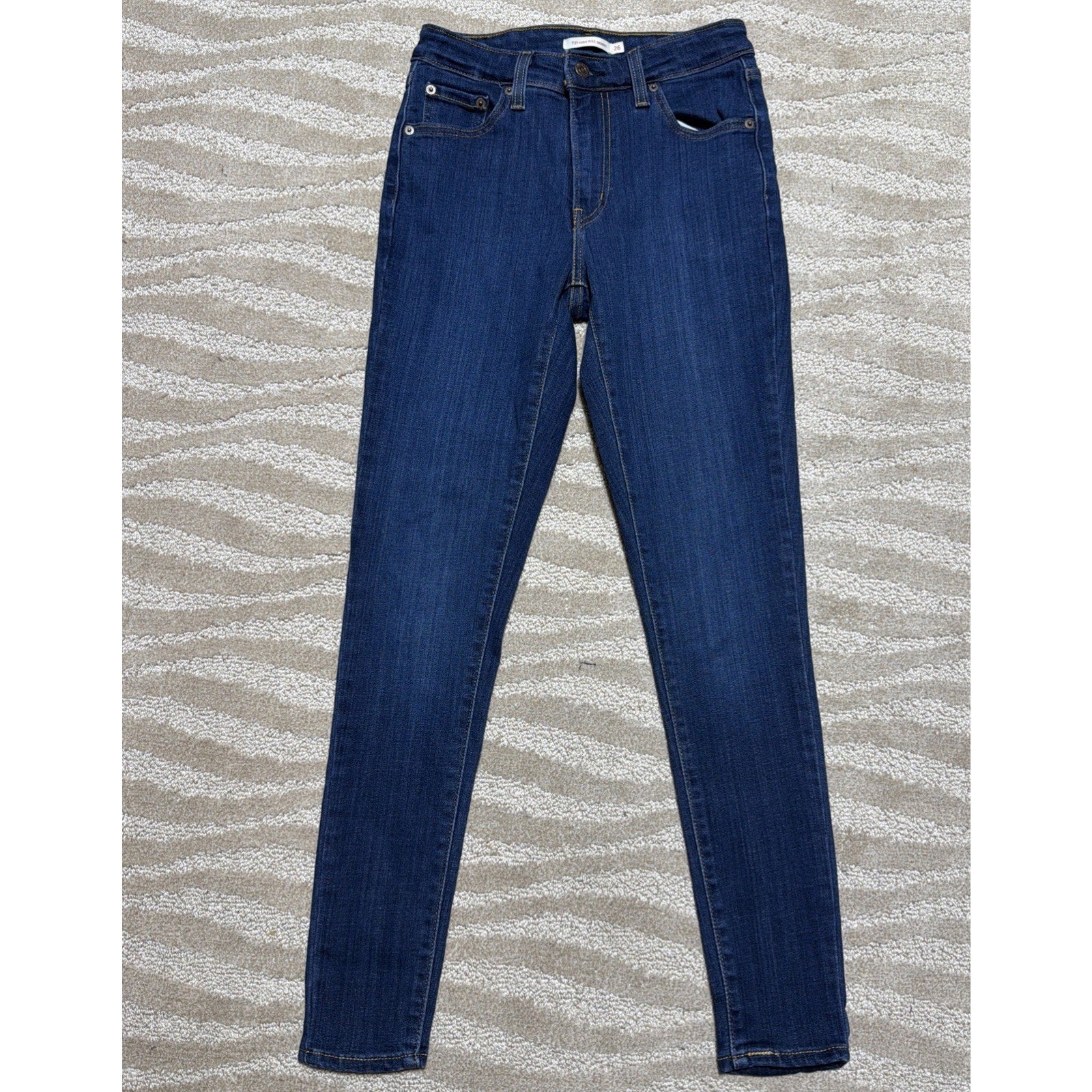 Levis 721 High Rise Skinny Denim Blue Jeans 26x30