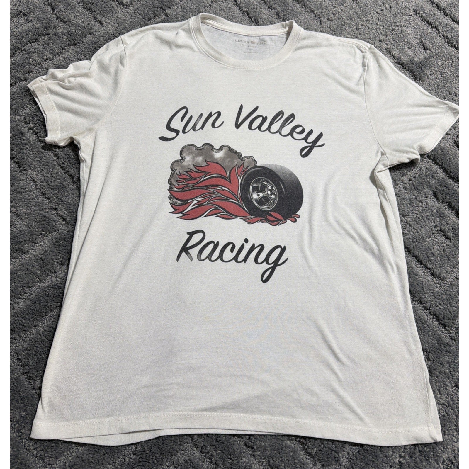 Lucky Brand White Shirt L Lucky’s Sun Valley Racing