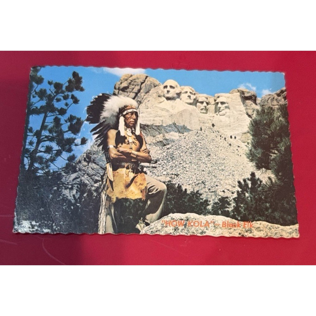 Black Elk Mount Rushmore Postcard How Kola South Dakota Unposted Mike Roberts