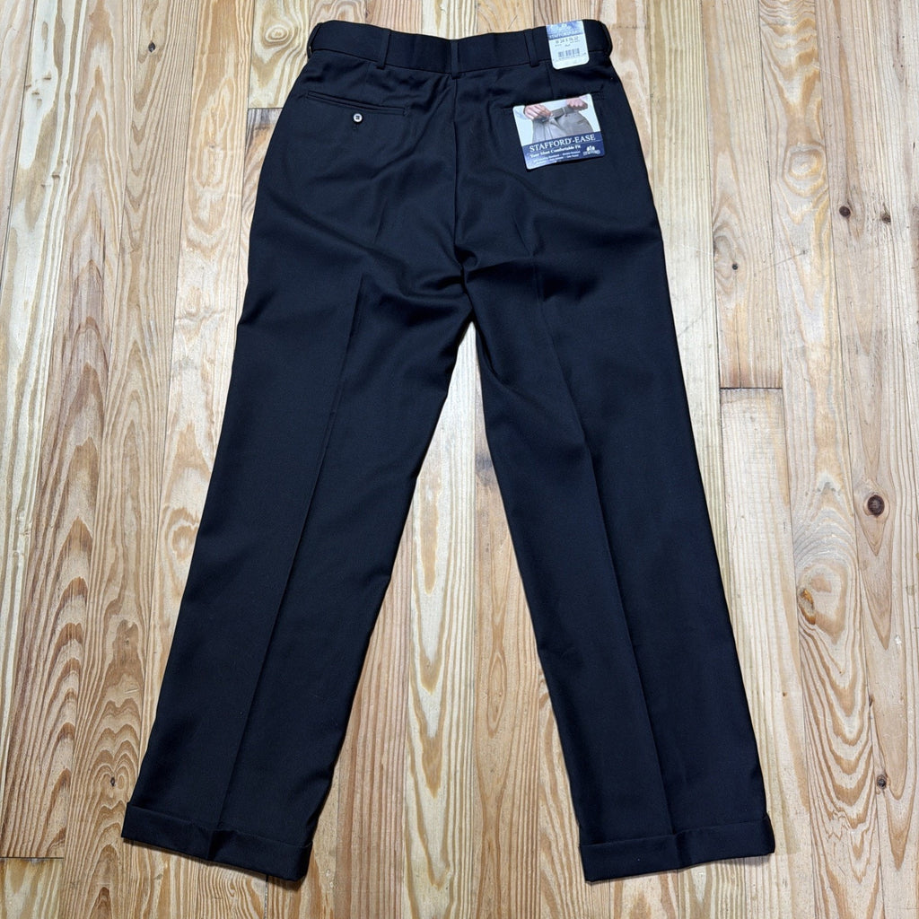 Stafford Ease Comfort Waistband Dress Pants Wool Blend Pleated Size 34x32 NWT