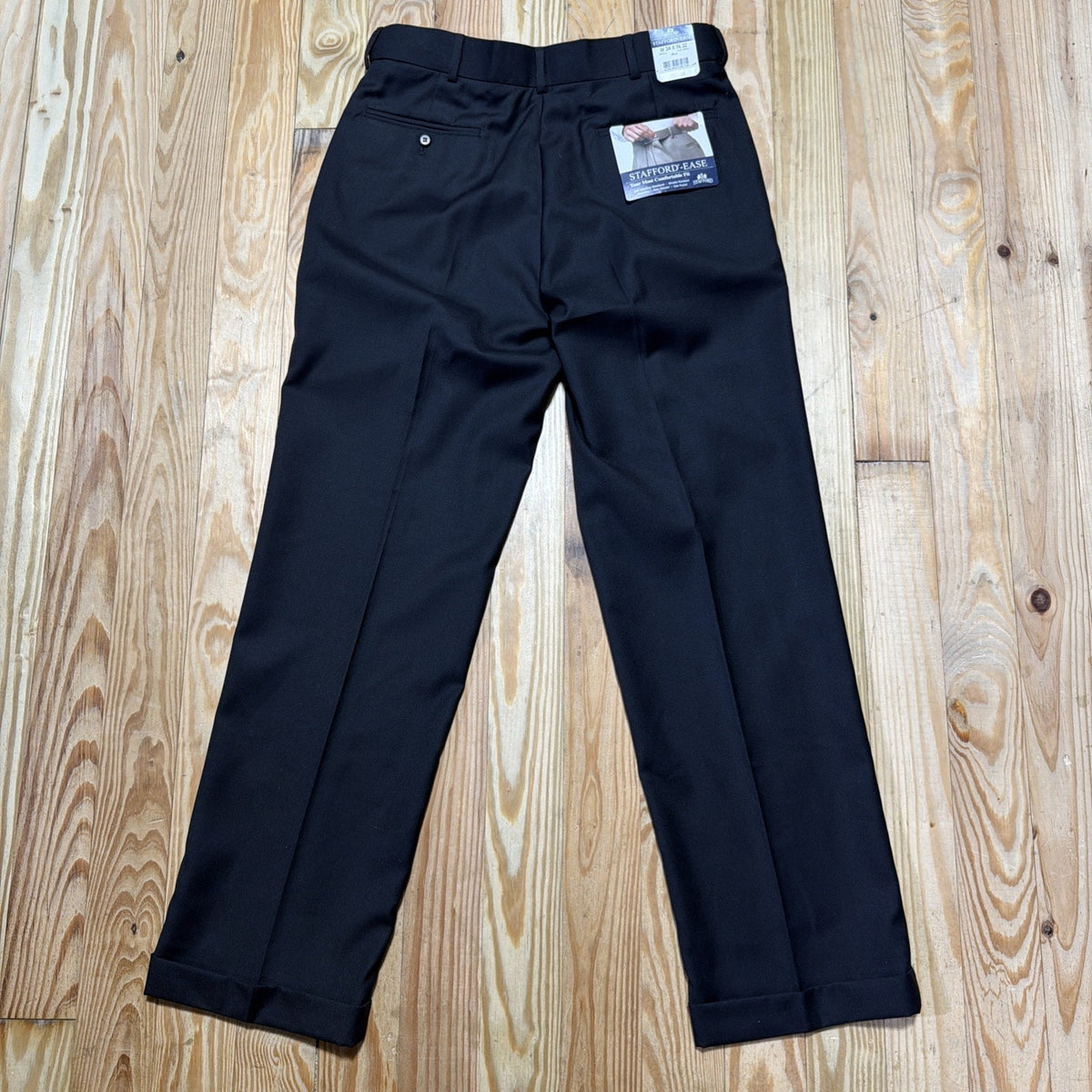 Stafford Ease Comfort Waistband Dress Pants Wool Blend Pleated Size 34x32 NWT