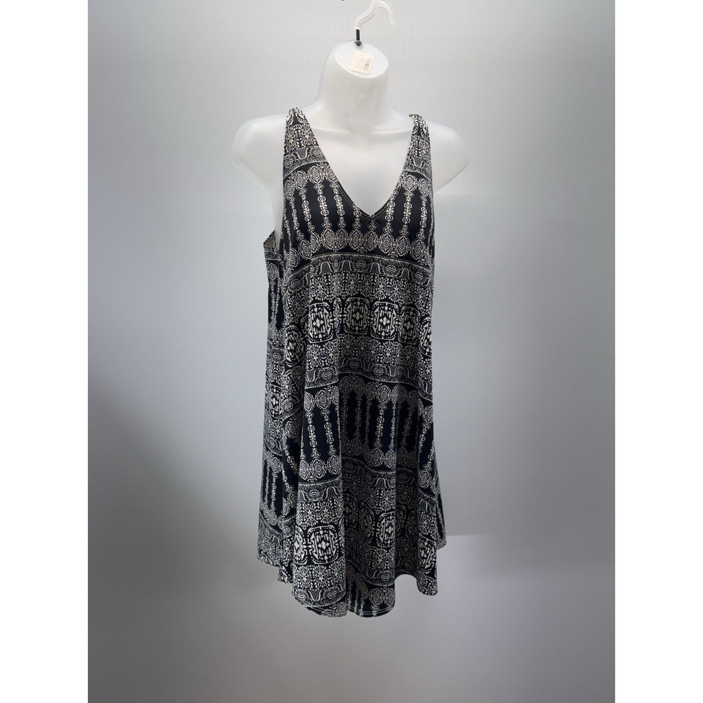 First Love Black And Ivory Tank Dress Handkerchief Hem Women’s Size Large USA