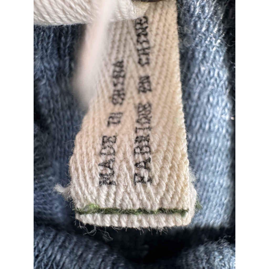 Free People We The Free Split Back Turtleneck Thermal Top Blue Boho Long Sleeve