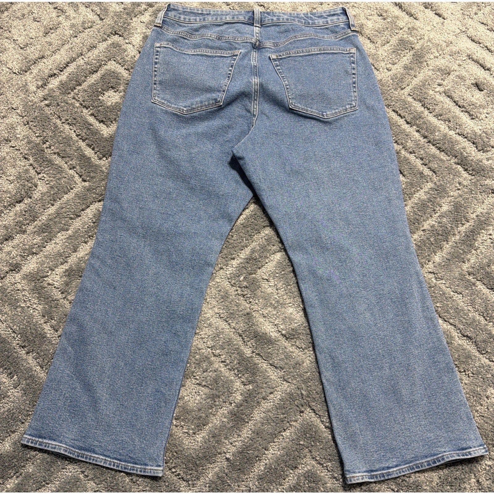 J.Crew Mid Rise Flare Crop All Day Stretch Denim Jeans Blue Sz 31 Womens 32x25.5