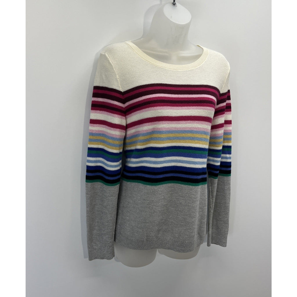 Talbots Pullover Multicolor Stripe Cashmere Blend Long Sleeve Sweater Size M
