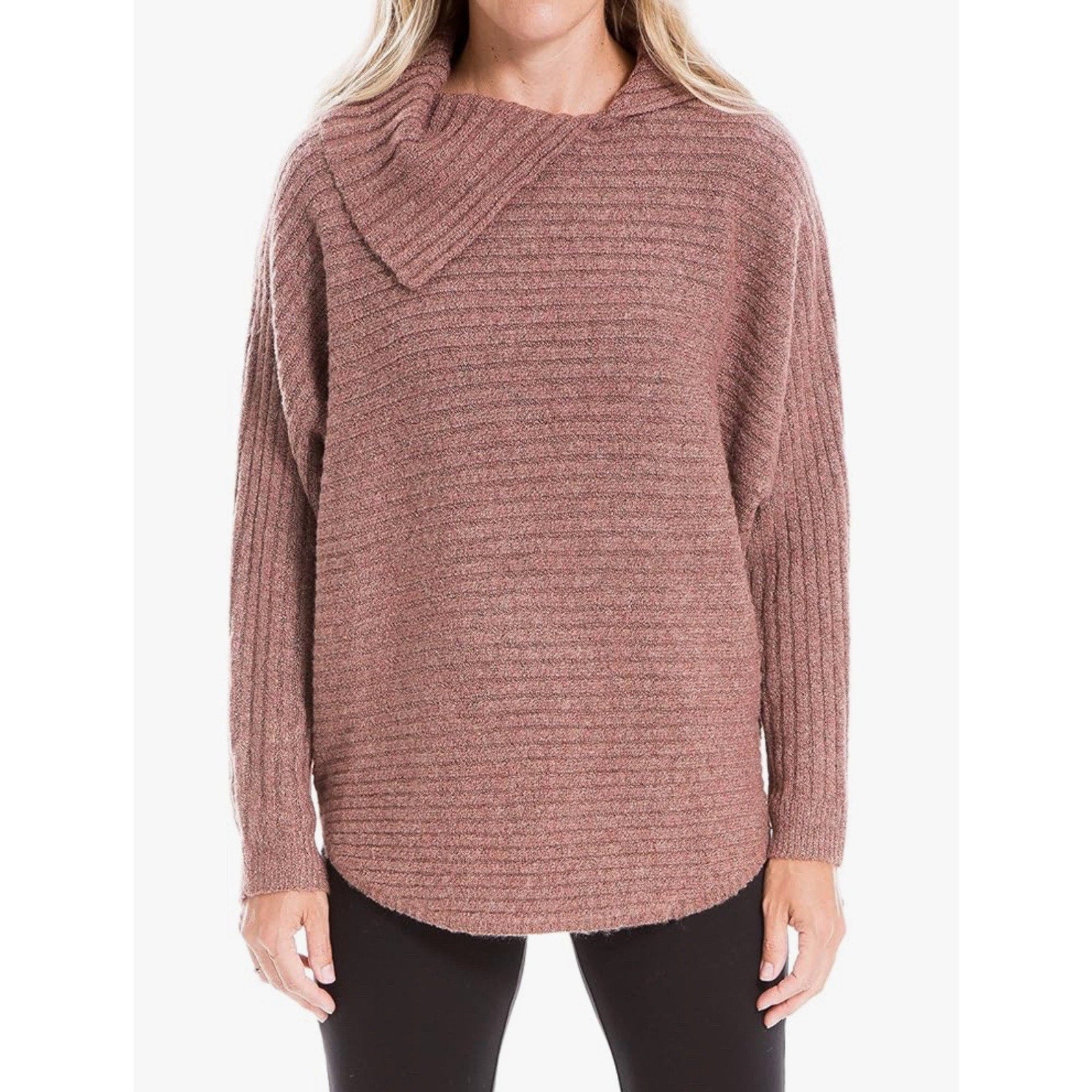 MAX STUDIO Rose Sweater Dolman Sleeves Women’s Size Small Split Cowl NWT