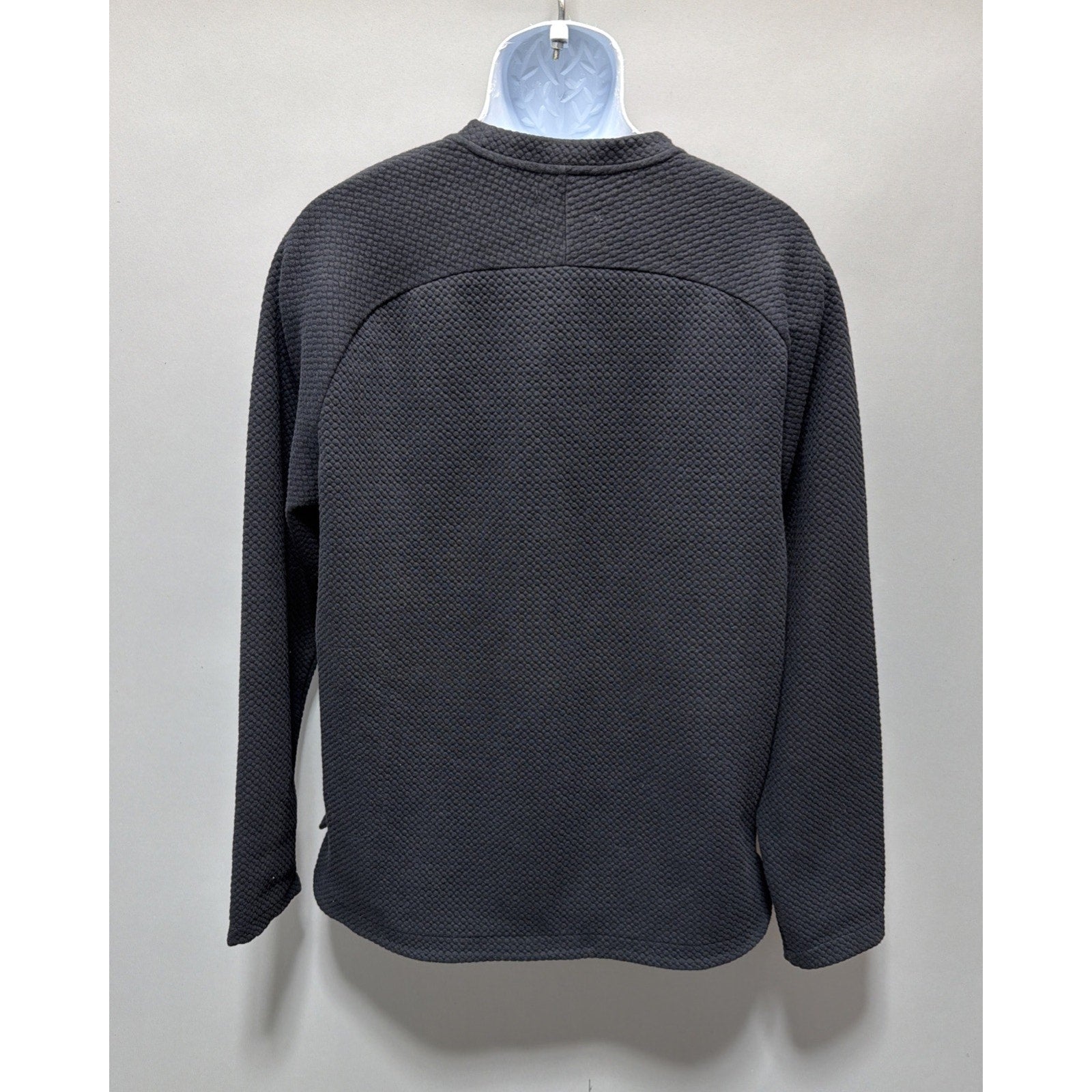 FLX Urban Commuter Waffle Knit Pullover Top Zip Pocket Black Size L