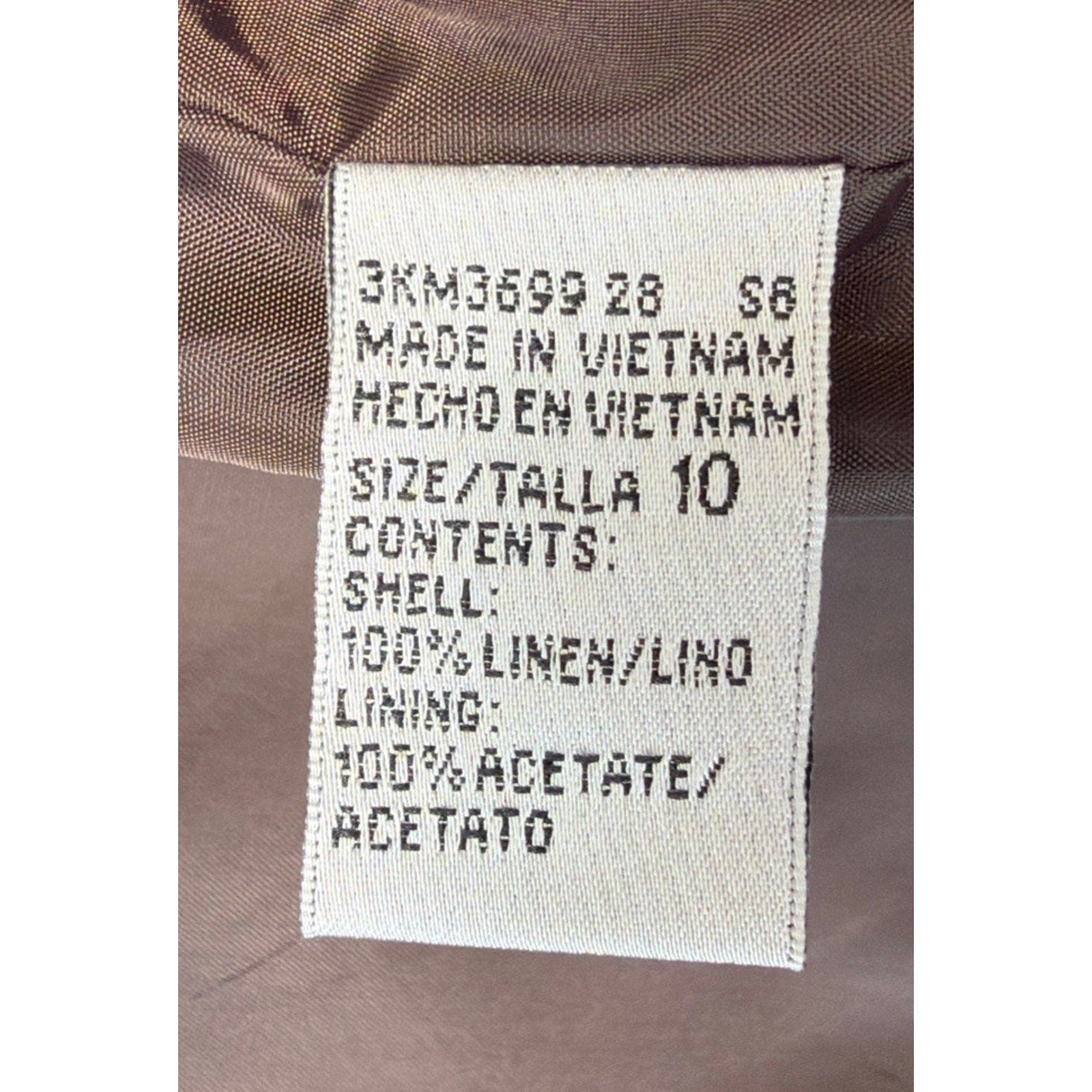 Harve Benard Brown 100% Linen Blazer Jacket 1 Button Down Lagenlook Size 10