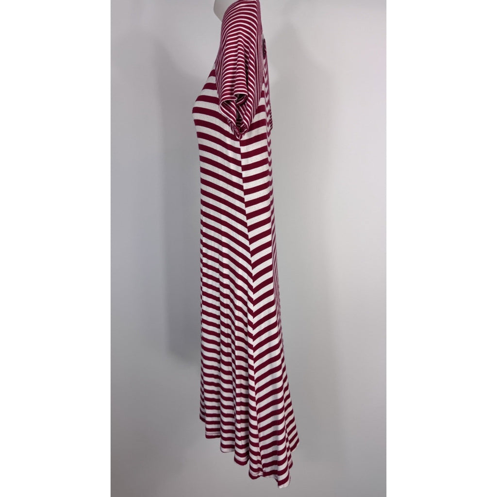 Chico Women's Raglan Short Sleeve Striped T-Shirt Dress Zenana Size Small