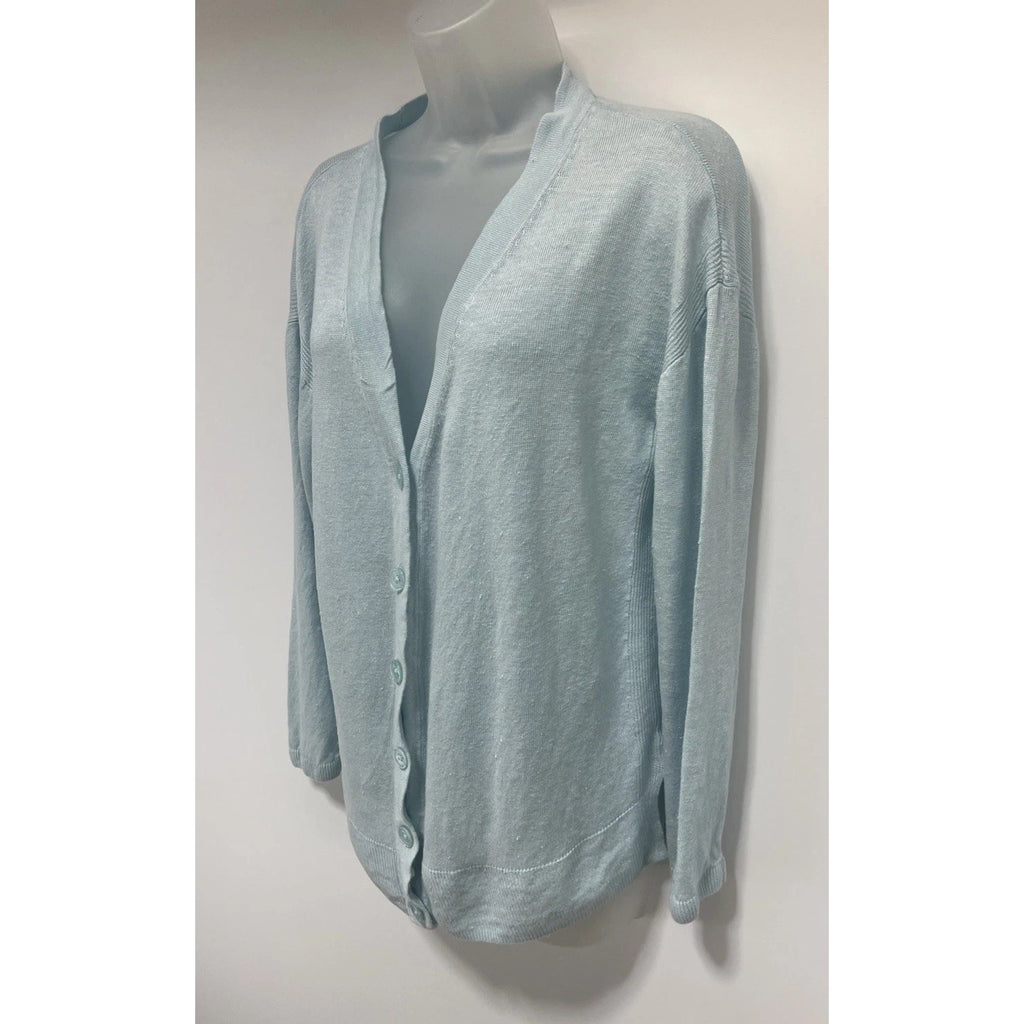 Women's Talbot's Cardigan 100% Linen Light blue Size Medium