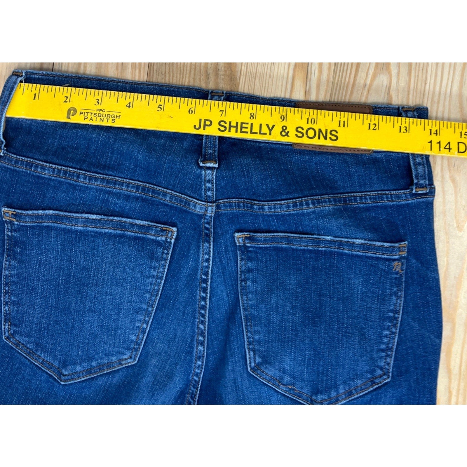 Madewell 10" High-Rise Skinny Jeans Button Front Cotton Denim Hanna Wash Size 26