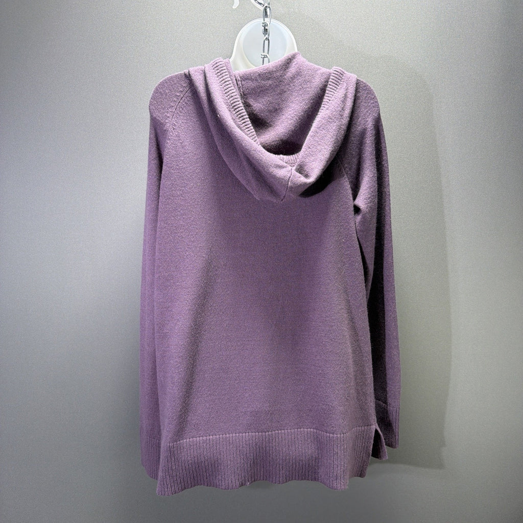 New Sonoma Women's Plum Textured Tunic Hooded Soft Sweater Size Large