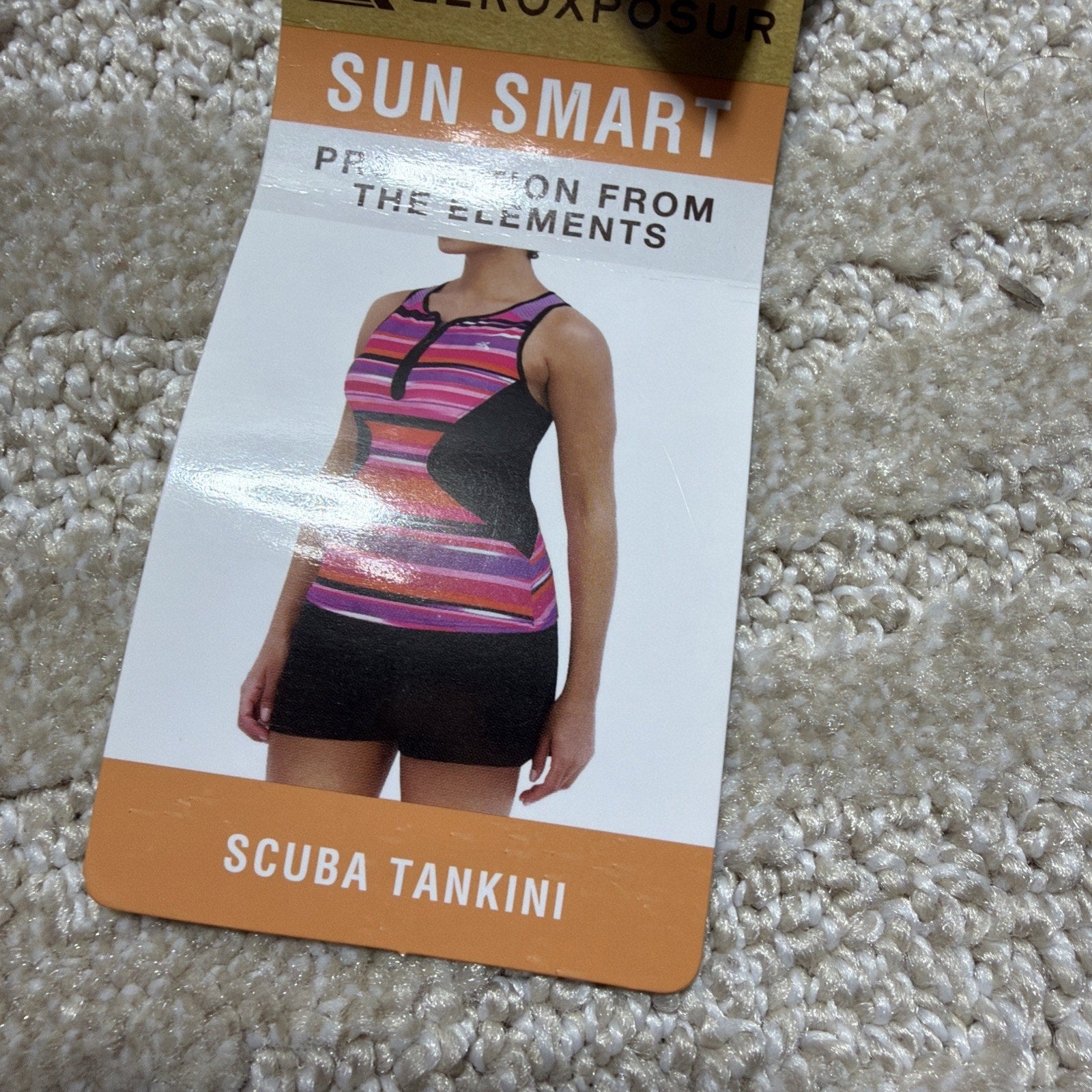 ZeroXposur Womens 2X Scuba Tankini Swimsuit Top Racerback Yoga Run Bike New