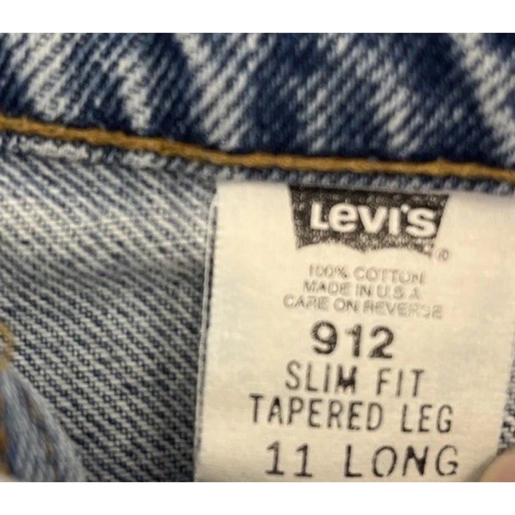 Vtg Levis 912 Jeans Womens 11 T Orange Tab Slim Fit Tapered Leg Denim Pants 1995