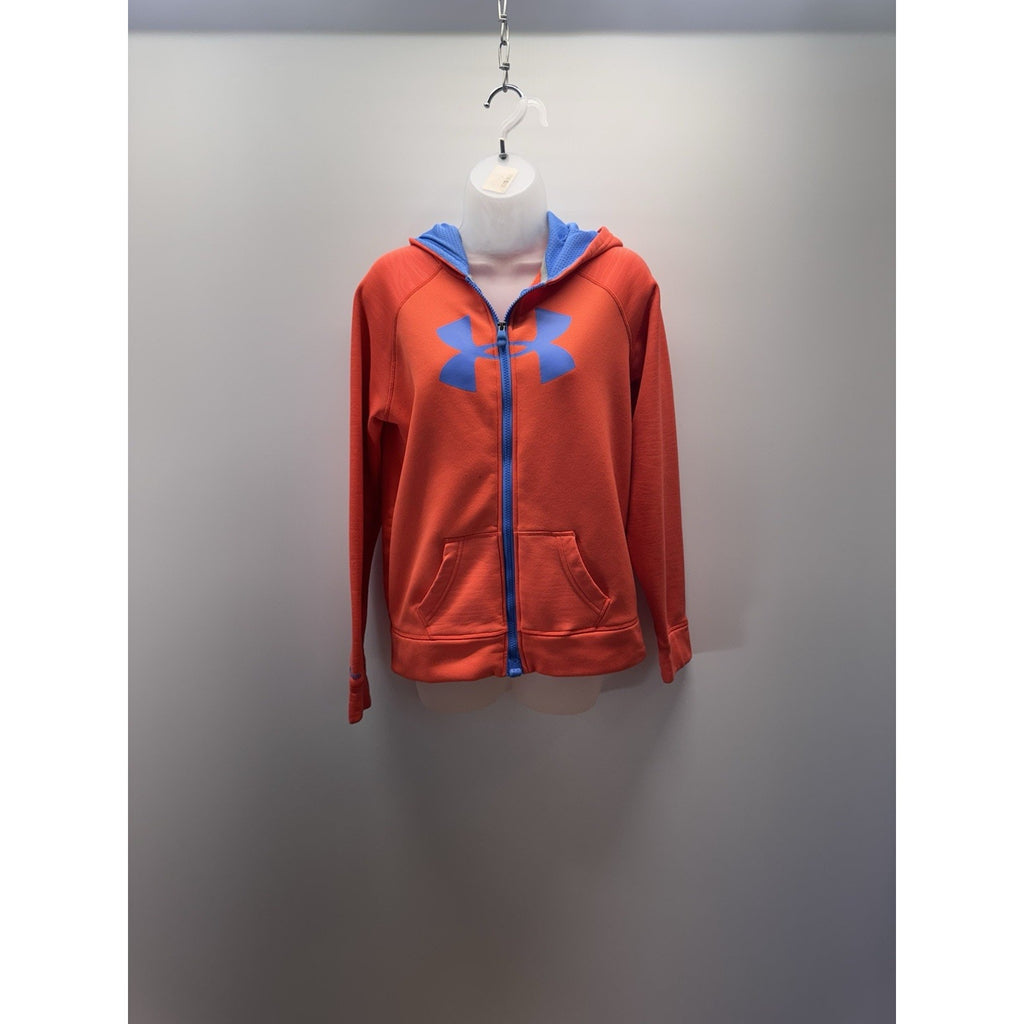 UNDER ARMOUR STORM Hoodie YLG Loose Cold Gear Tangerine Orange Sweatshirt No Tag