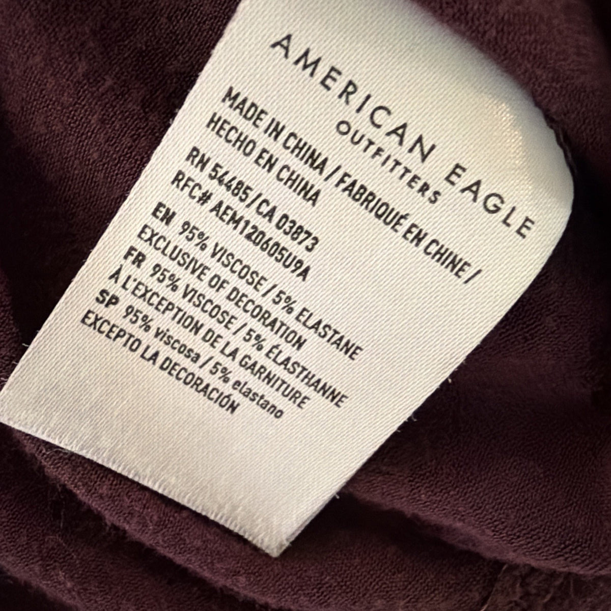 American Eagle Soft Sexy S Emroidered Shirt Short Sleeve Burgandy Boho Gypsy Y2k
