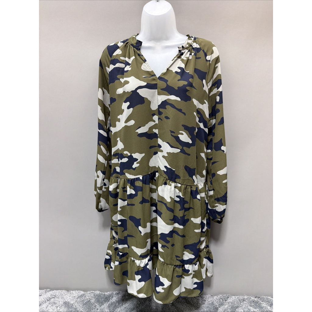 Banana Republic Womens Dress Size XS Camo Mini Lining Military Green