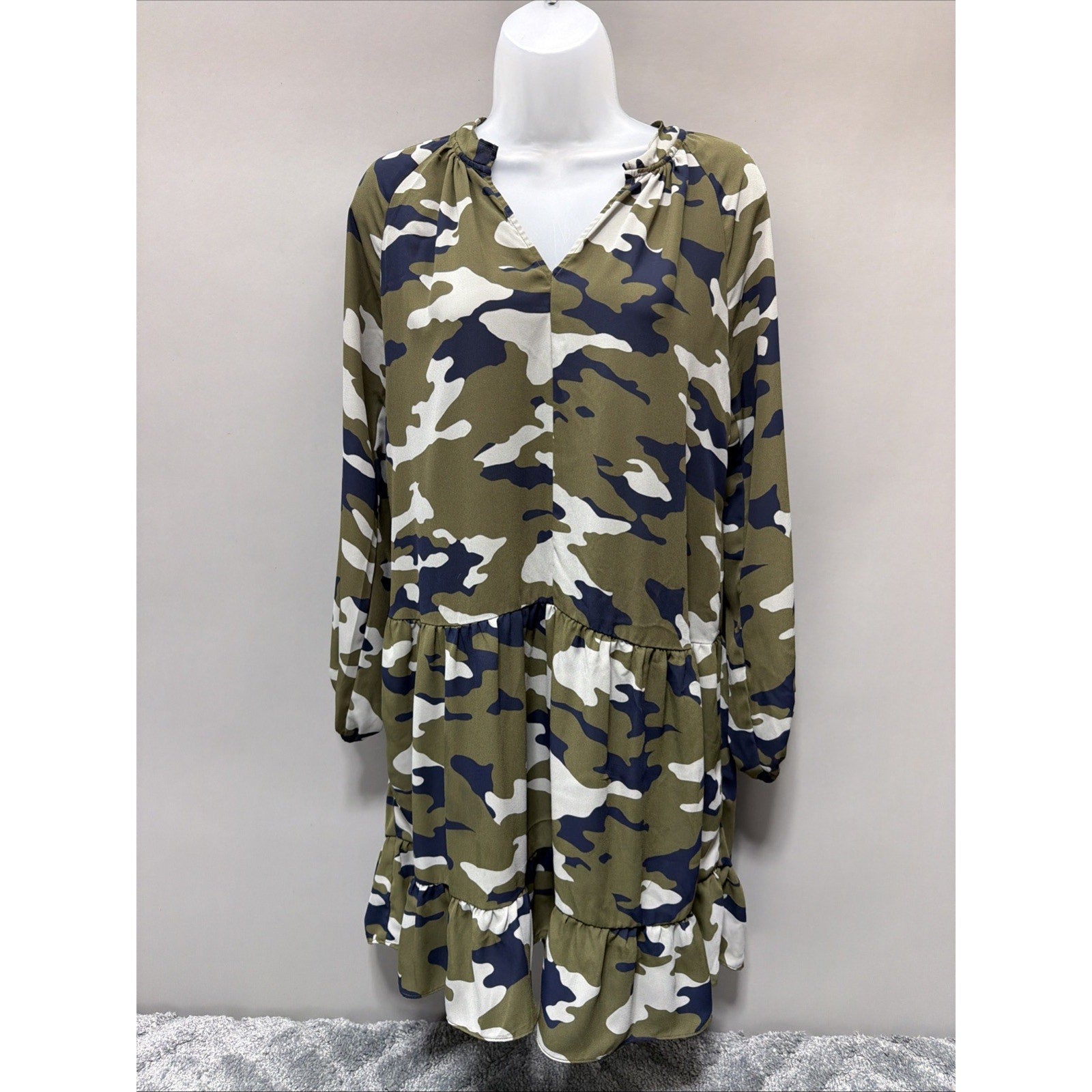 Banana Republic Womens Dress Size XS Camo Mini Lining Military Green