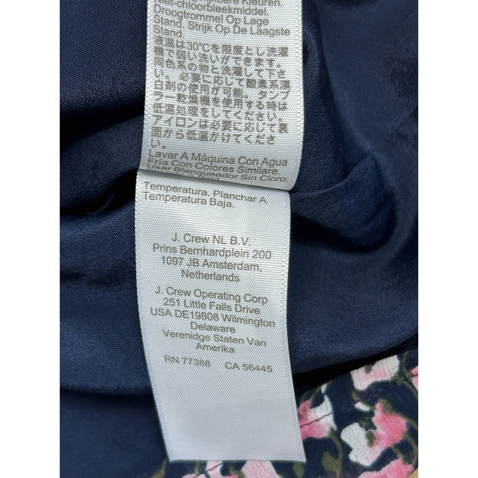 J Crew Blouse Top M Navy Pink Floral Bohemian Cottage Core Casual School