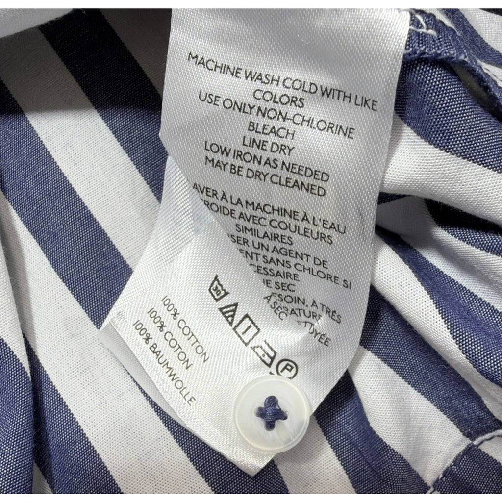 Anthropologie Womens Darcey Popover Swing Top Cotton Blue Stripe Size XXS NWT
