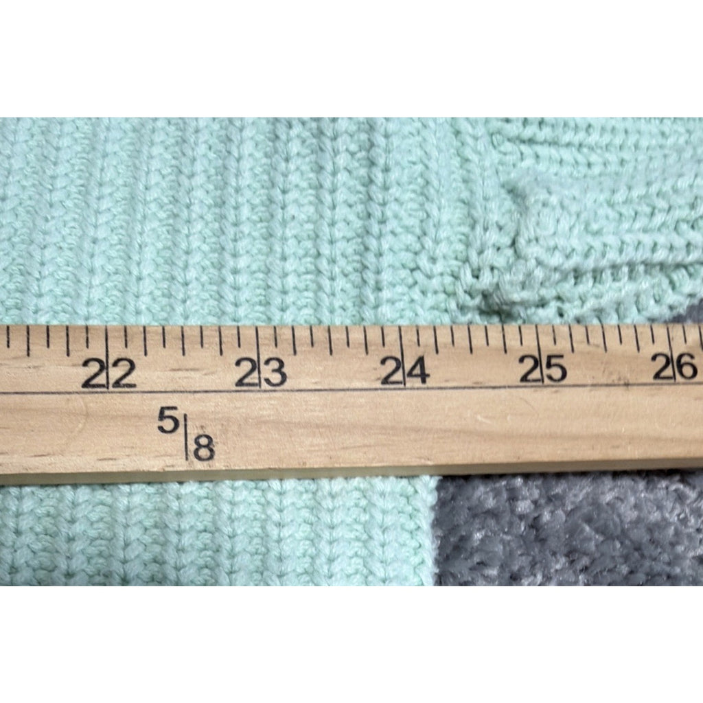 Vtg 90s triangle Oversized Boxy Sweater Size S Green White