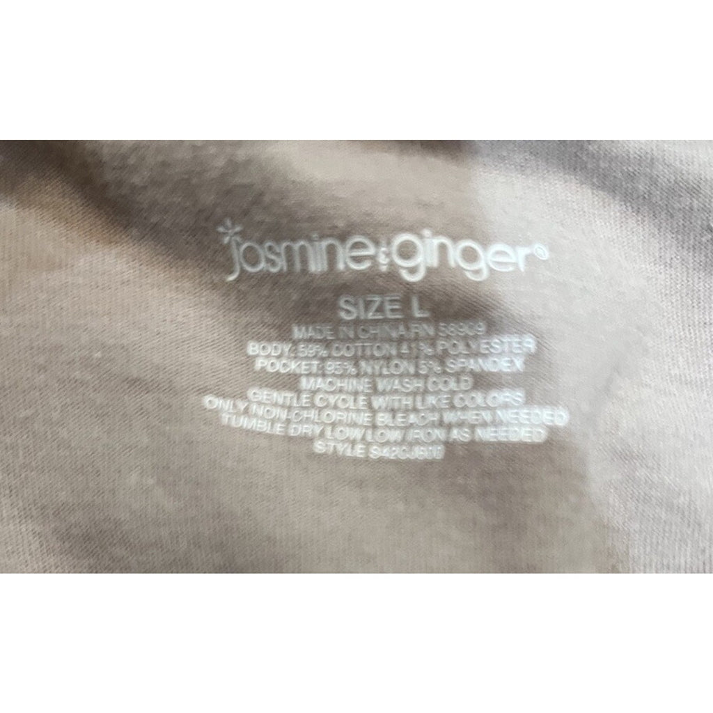 Jasmine & Ginger Women's Size Large Embroidered Brown Short Sleeve Blouse