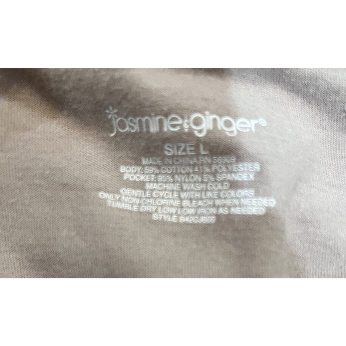 Jasmine & Ginger Women's Size Large Embroidered Brown Short Sleeve Blouse