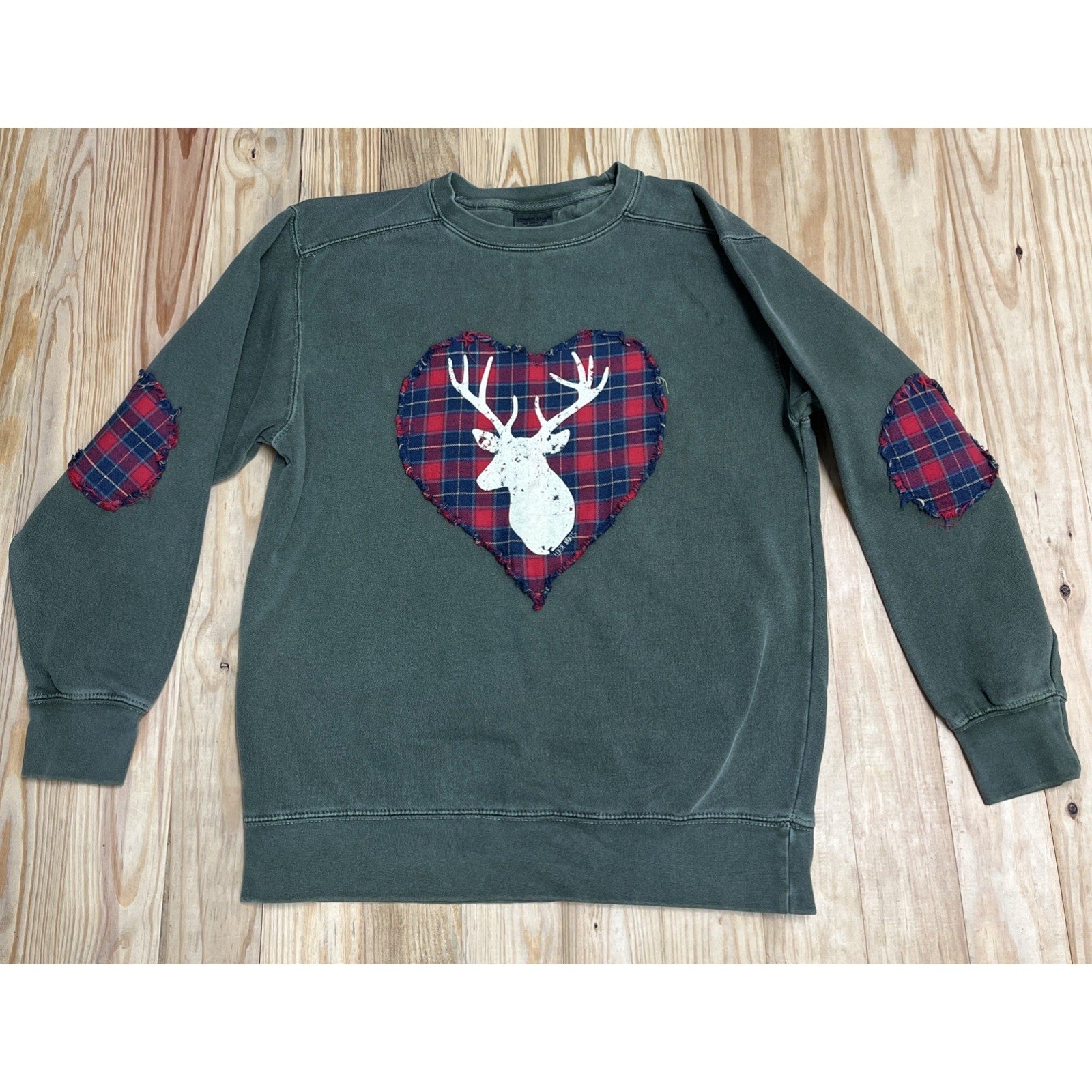 Vintage Comfort Colors Sweatshirt Patchwork Longsleeve Sz S