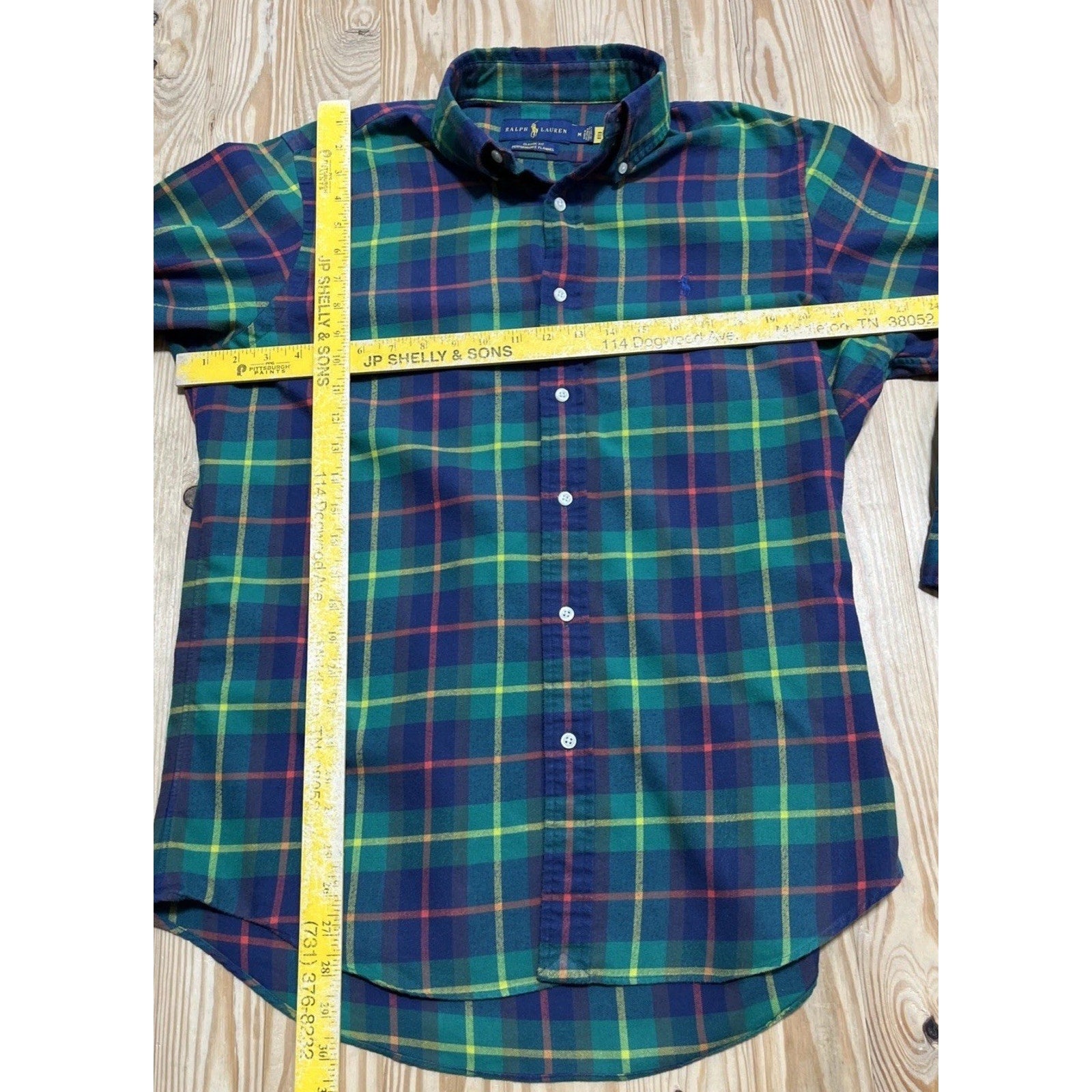 Ralph Lauren Classic Fit Performance Flannel Shirt Long Sleeve Button Down Sz M