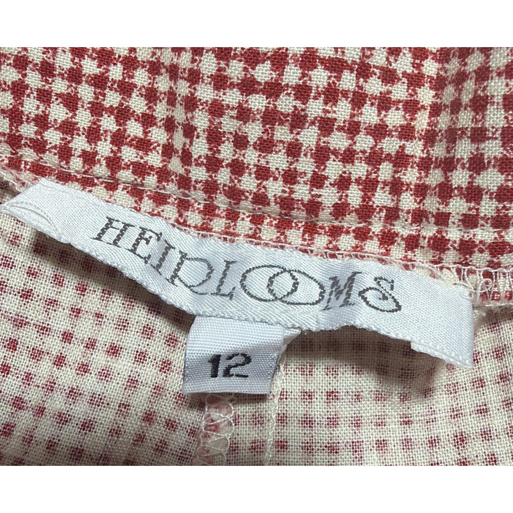 Vintage 80s Heirloom High Rise Mom Shorts Red Houndstooth Made In USA 12 30x8