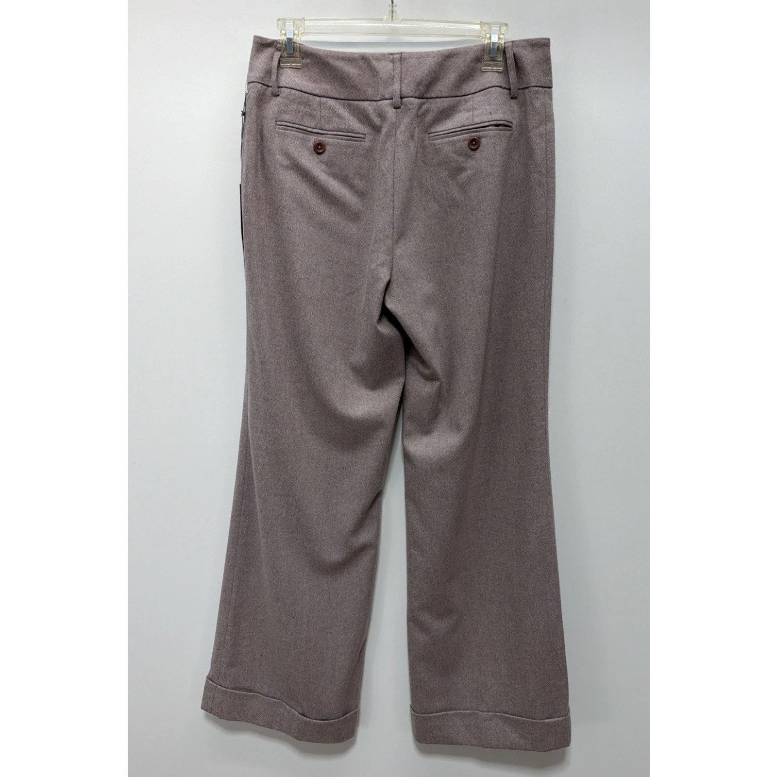 Ann Taylor Gramercy Fit Wide Leg Wool /Cashmere Trouser Pants Womens 8 Gray